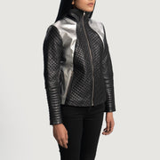 Black Sheepskin Leather Biker Jacket - Vue de dos avec coupe ajustée aux épaules &amp; ourlet soigné