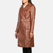 
Black Cowhide leather Coat - Vue arrière montrant la carrure ajustée et l'ourlet net