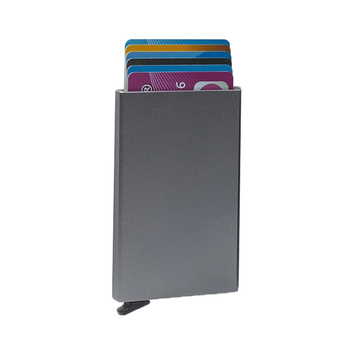 Aluminium Card Holder pour Femme - Structured Side Profile Showing Gusset Depth &amp; Expansion Capacity