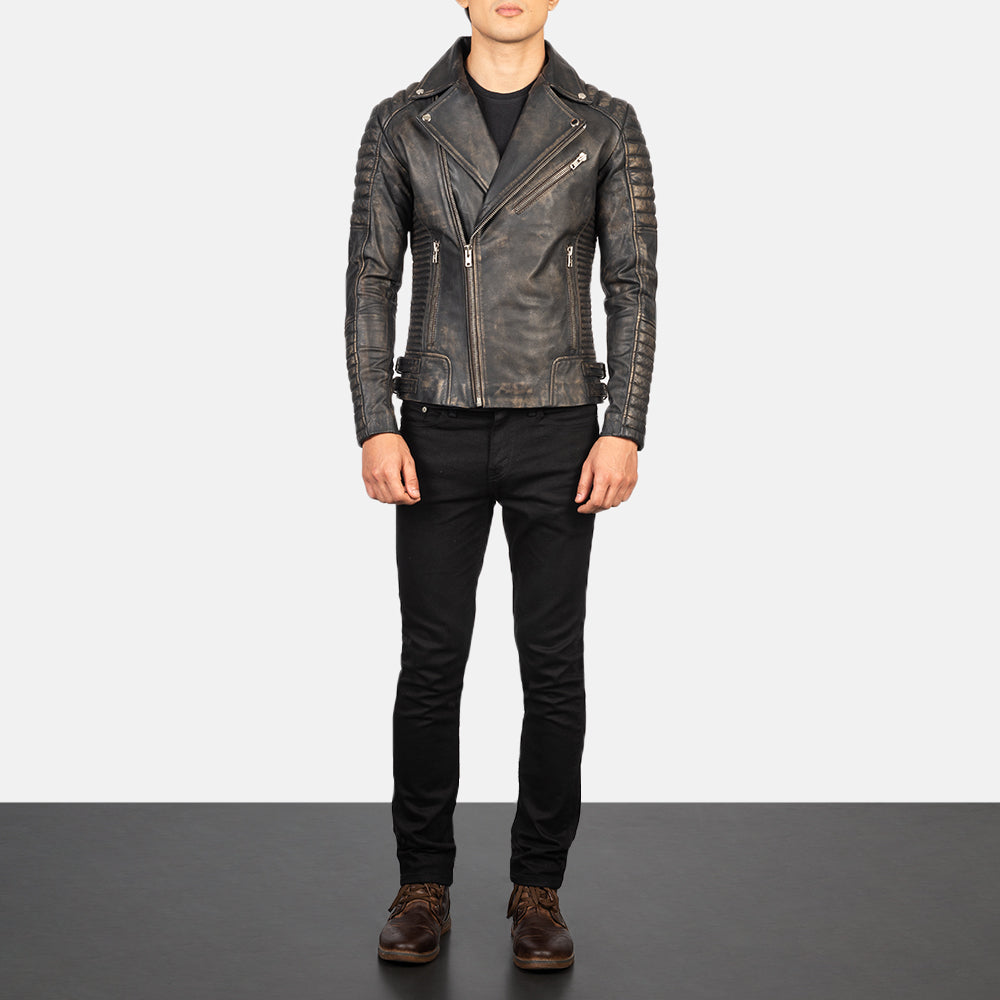 
Armand Vert Veste Motard en Cuir pour Homme – alternate product view 4
