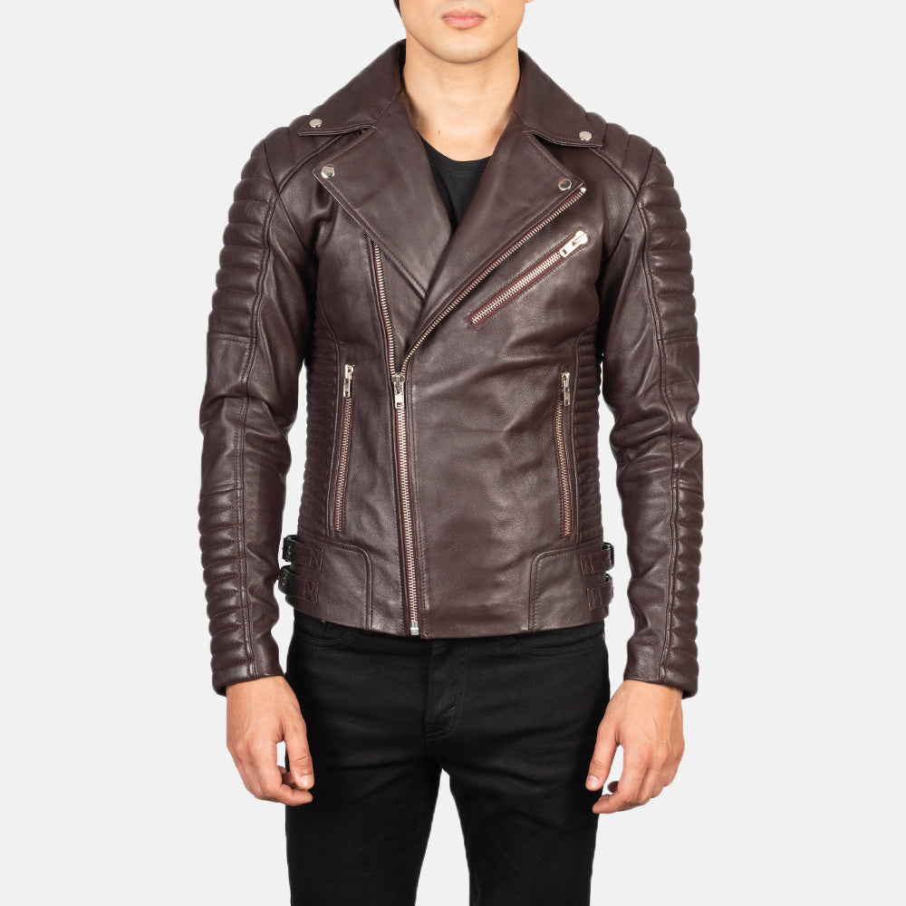 
Armand Vert Veste Motard en Cuir pour Homme – alternate product view 1