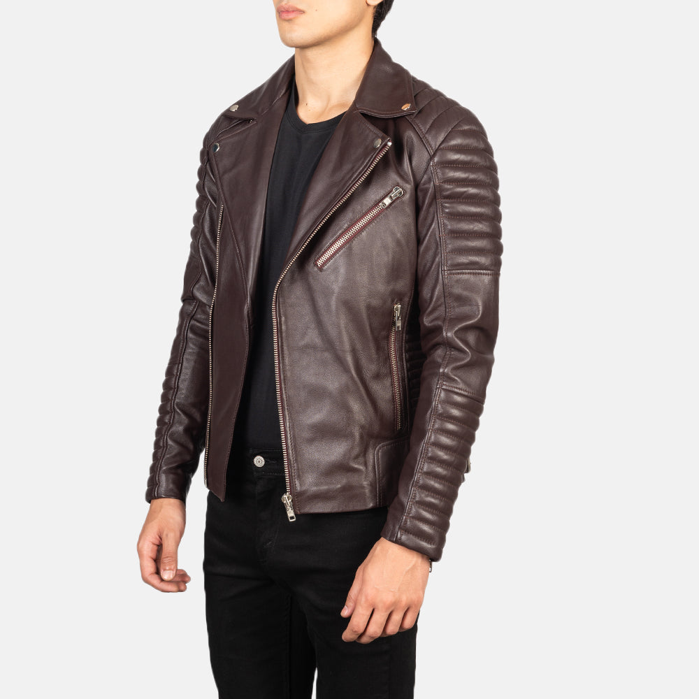 
Armand Vert Veste Motard en Cuir pour Homme – alternate product view 2