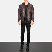 
Armand Vert Veste Motard en Cuir pour Homme – alternate product view 3