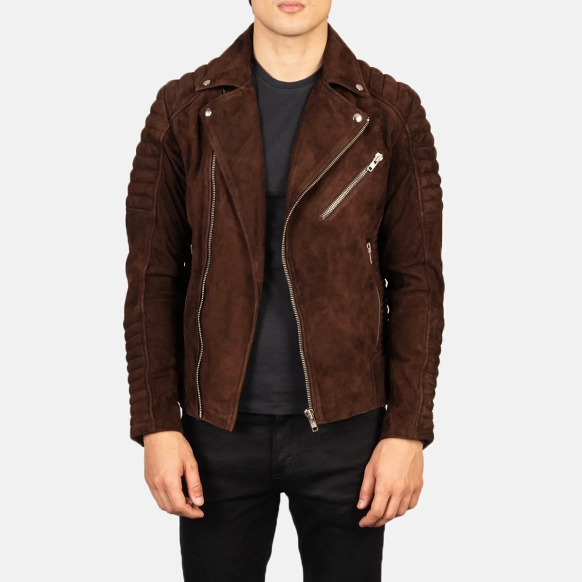 
Armand Vert Veste Motard en Cuir pour Homme – alternate product view 1