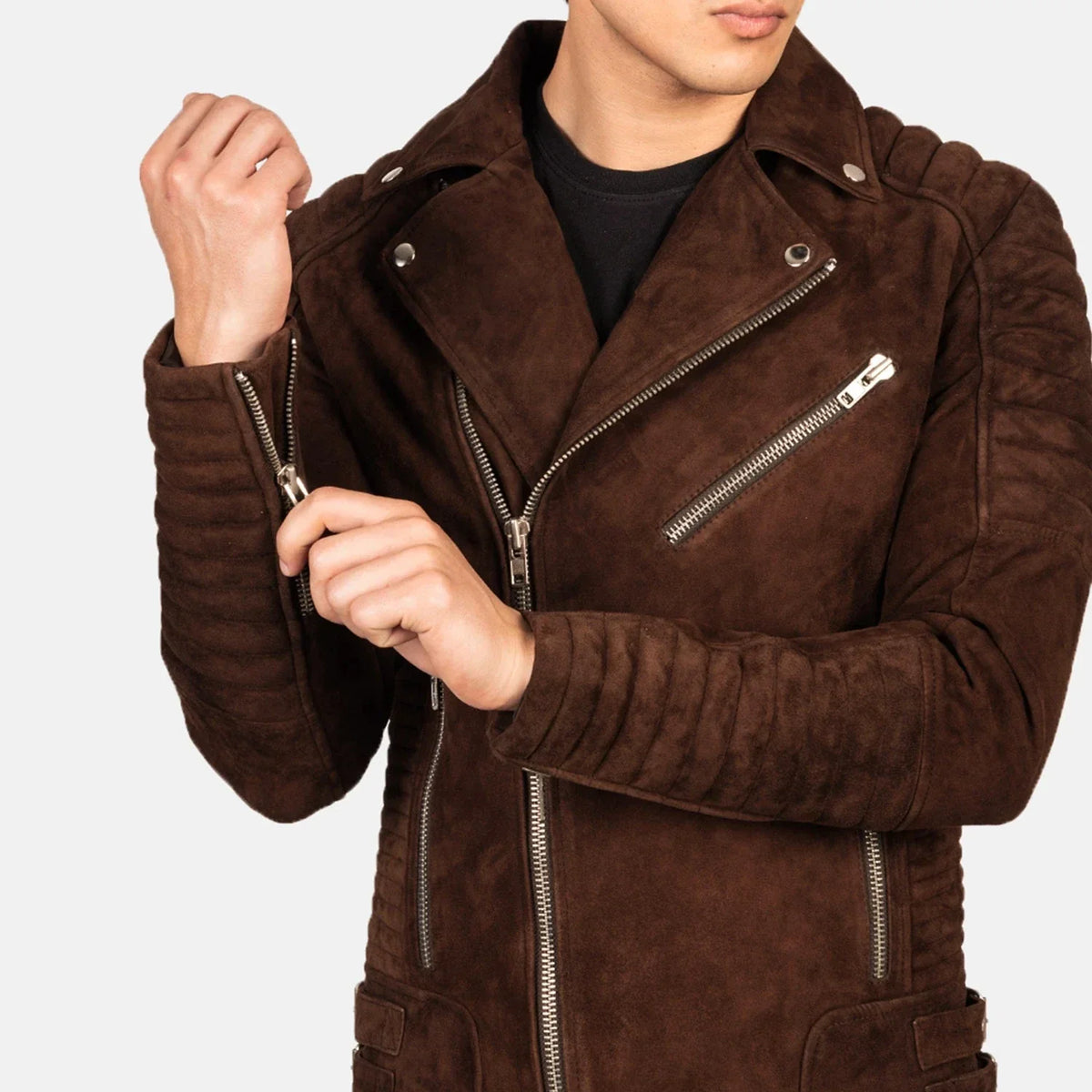 
Armand Vert Veste Motard en Cuir pour Homme – alternate product view 6