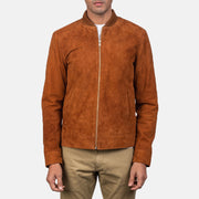 Blain Marron Blouson Bomber en Cuir pour Homme – Vue produit alternative 3