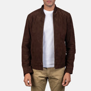 Blain Marron Blouson Bomber en Cuir pour Homme – Vue produit alternative 1