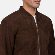 Blain Marron Blouson Bomber en Cuir pour Homme – Vue produit alternative 6