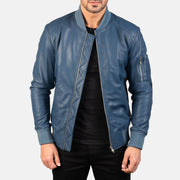 Bomia MA-1 Blouson Bomber en Cuir pour Homme – Vue produit alternative 1