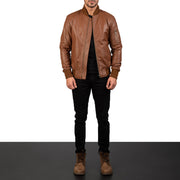 Bomia MA-1 Blouson Bomber en Cuir pour Homme – Vue produit alternative 3