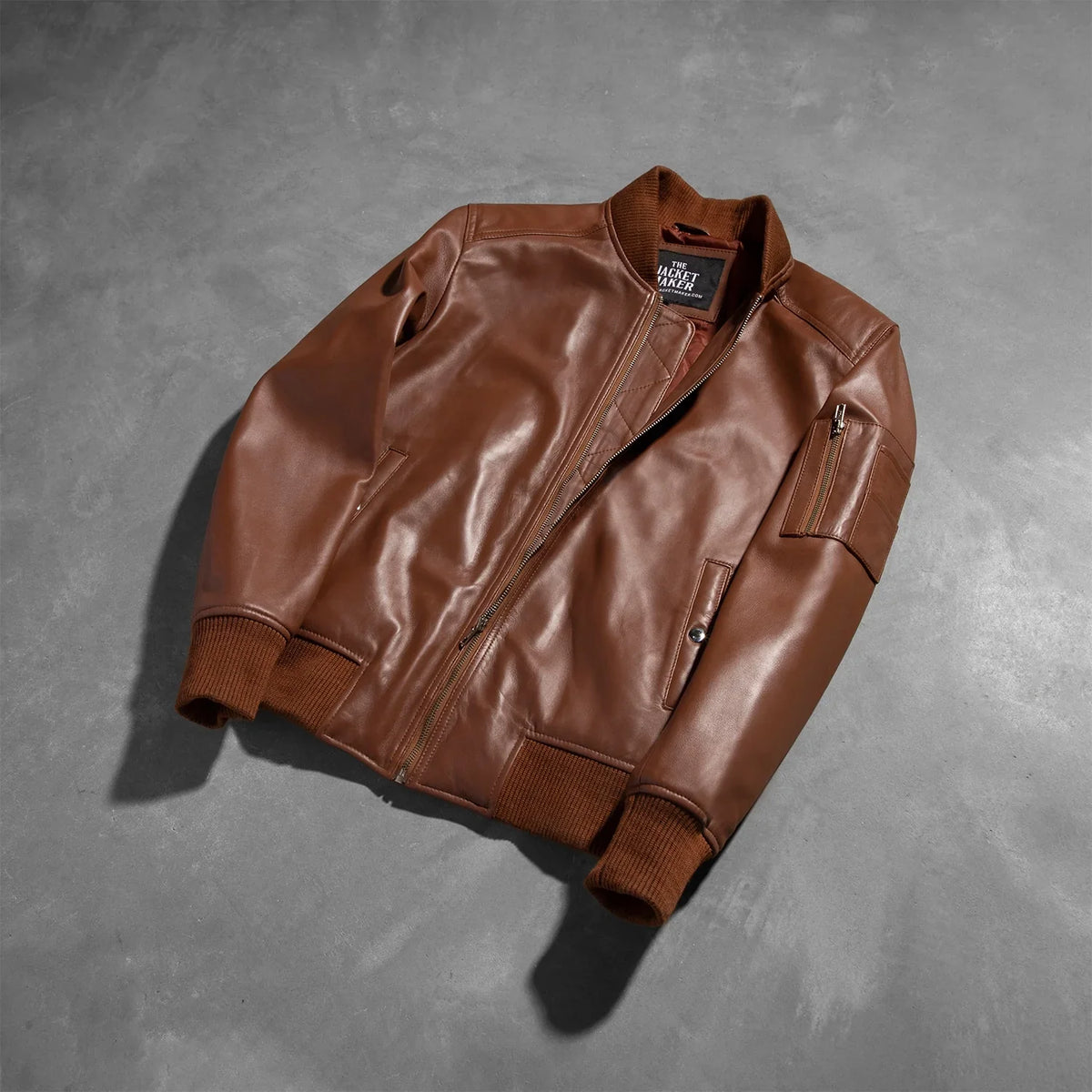 Bomia MA-1 Blouson Bomber en Cuir pour Homme – Vue produit alternative 7