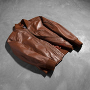 Bomia MA-1 Blouson Bomber en Cuir pour Homme – Vue produit alternative 8