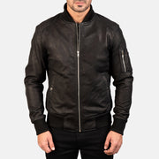 Bomia MA-1 Blouson Bomber en Cuir pour Homme – Vue produit alternative 3