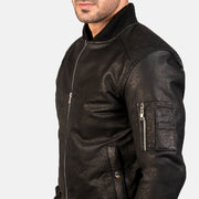 Bomia MA-1 Blouson Bomber en Cuir pour Homme – Vue produit alternative 5