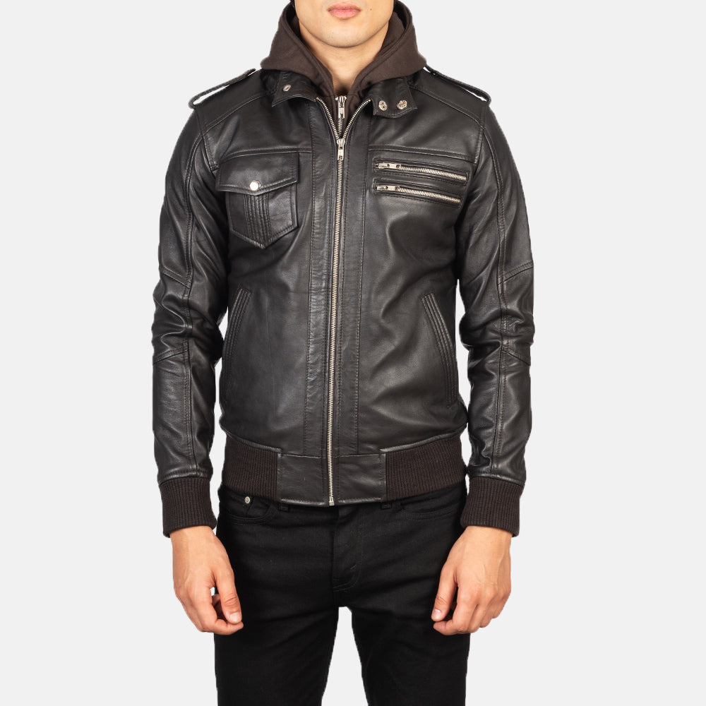 Bravado Blouson Bomber en Cuir pour Homme – Vue produit alternative 4