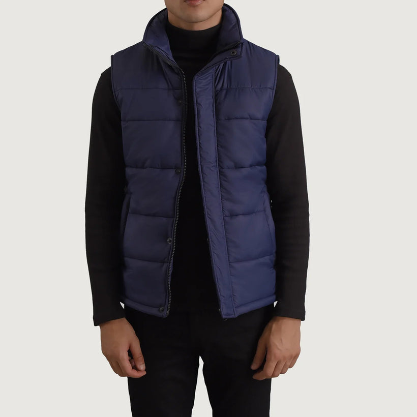 Bryan Bleu Puffer Vest pour Homme