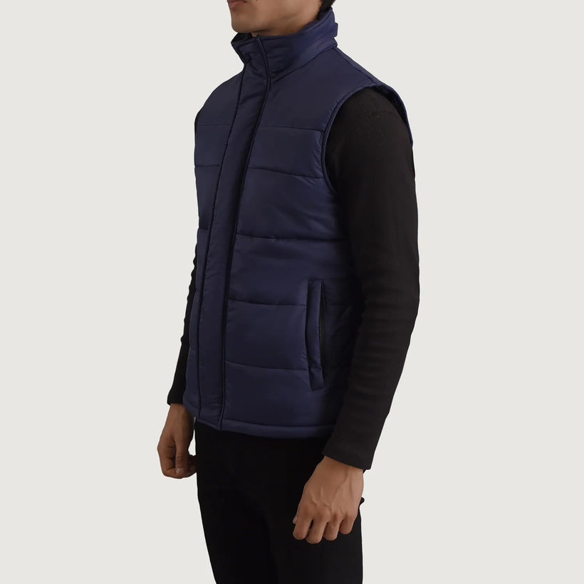 Bryan Bleu Puffer Vest pour Homme