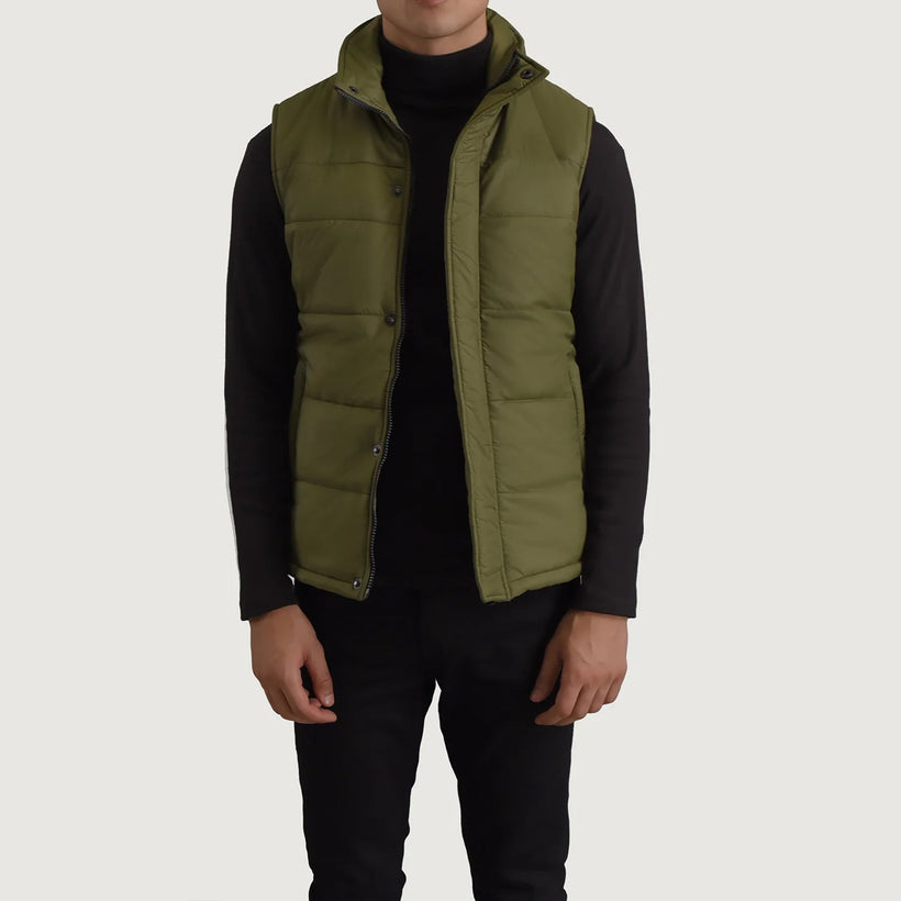 Bryan Vert Puffer Vest pour Homme
