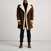 Charles Manteau en Cuir Marron Shearling Manteau en Cuir pour Homme – Vue produit alternative 3