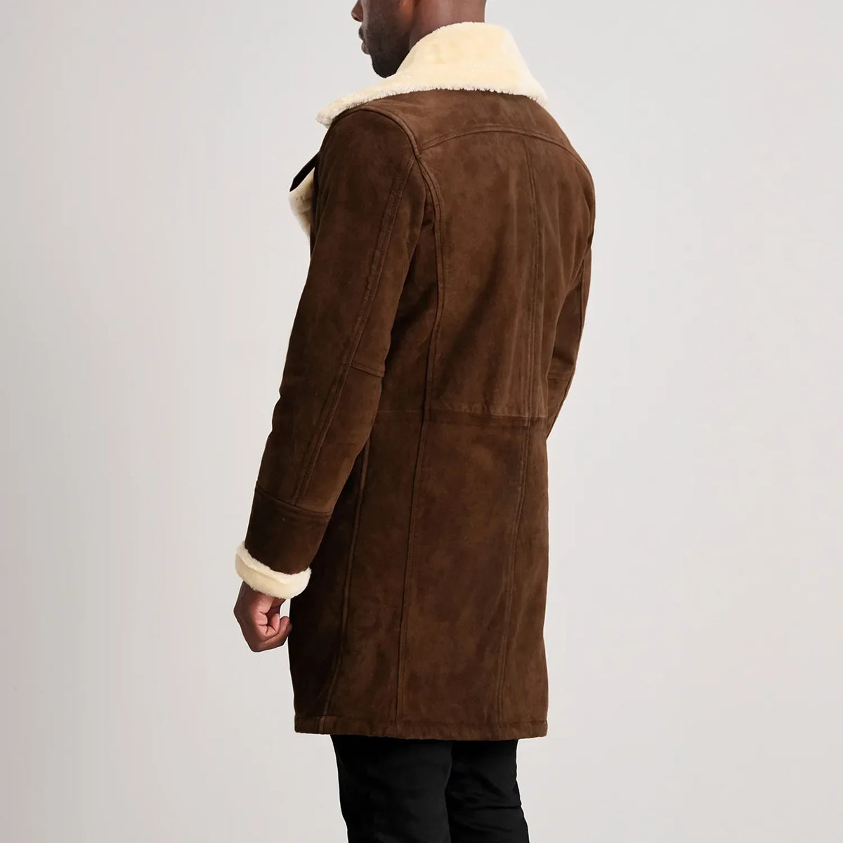 Charles Manteau en Cuir Marron Shearling Manteau en Cuir pour Homme – Vue produit alternative 5