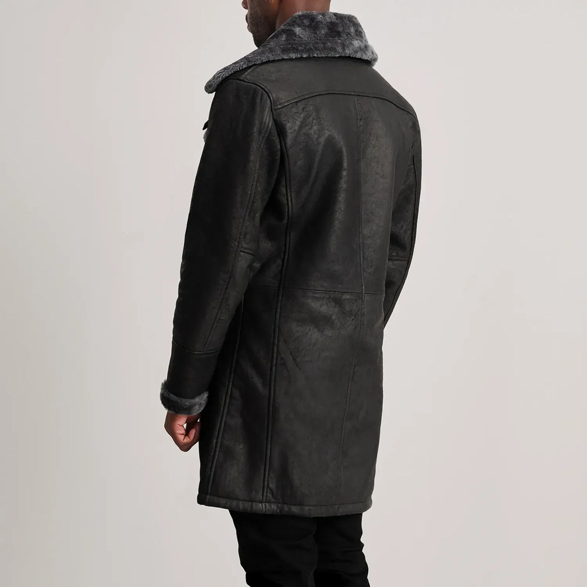 Authentic Goatskin Suede with Suede Finish Grain Texture &amp; Heavy-Duty Seam Stitching Detail