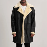 Charles Manteau en Cuir Marron Shearling Manteau en Cuir pour Homme – Vue produit alternative 1