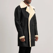 Charles Manteau en Cuir Marron Shearling Manteau en Cuir pour Homme – Vue produit alternative 2