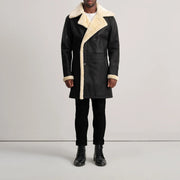 Charles Manteau en Cuir Marron Shearling Manteau en Cuir pour Homme – Vue produit alternative 3