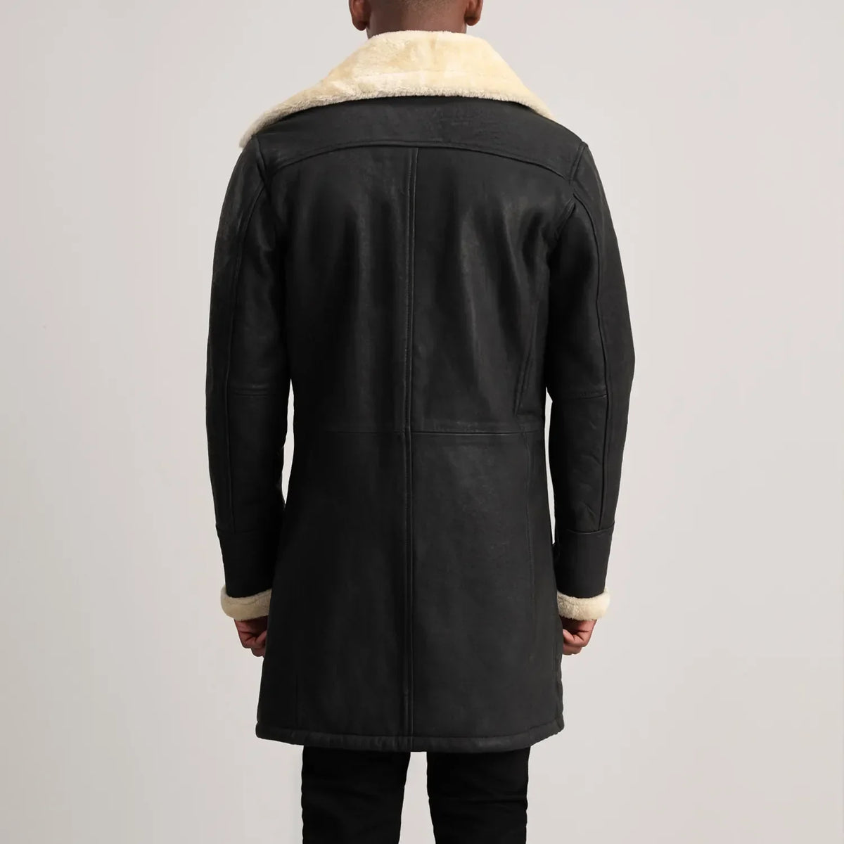 Charles Manteau en Cuir Marron Shearling Manteau en Cuir pour Homme – Vue produit alternative 5