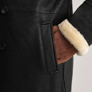 Charles Manteau en Cuir Marron Shearling Manteau en Cuir pour Homme – Vue produit alternative 6