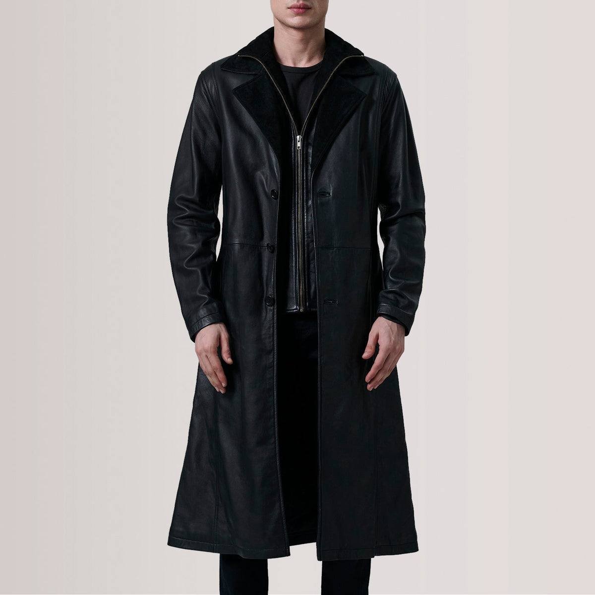 Authentic Sheepskin Leather with Semi-aniline Finish Grain Texture & Heavy-Duty Seam Stitching Detail