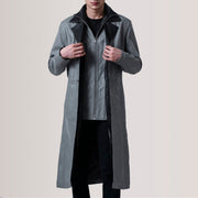 
Charlton Gris Leather Single Breasted Manteau en Cuir pour Homme For Men in Grey Sheepskin Leather - Vue de face & silhouette ajustée | Acheter en ligne