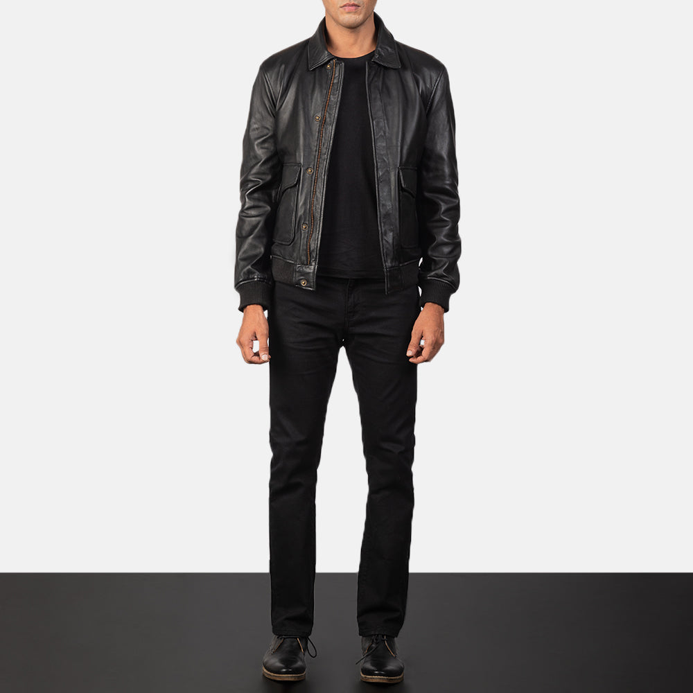 
Coffmen Brown Suede A2 Bomber Jacket - Vue de profil mettant en valeur la coupe de manche ergonomique