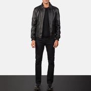 
Coffmen Brown Suede A2 Bomber Jacket - Vue de profil mettant en valeur la coupe de manche ergonomique