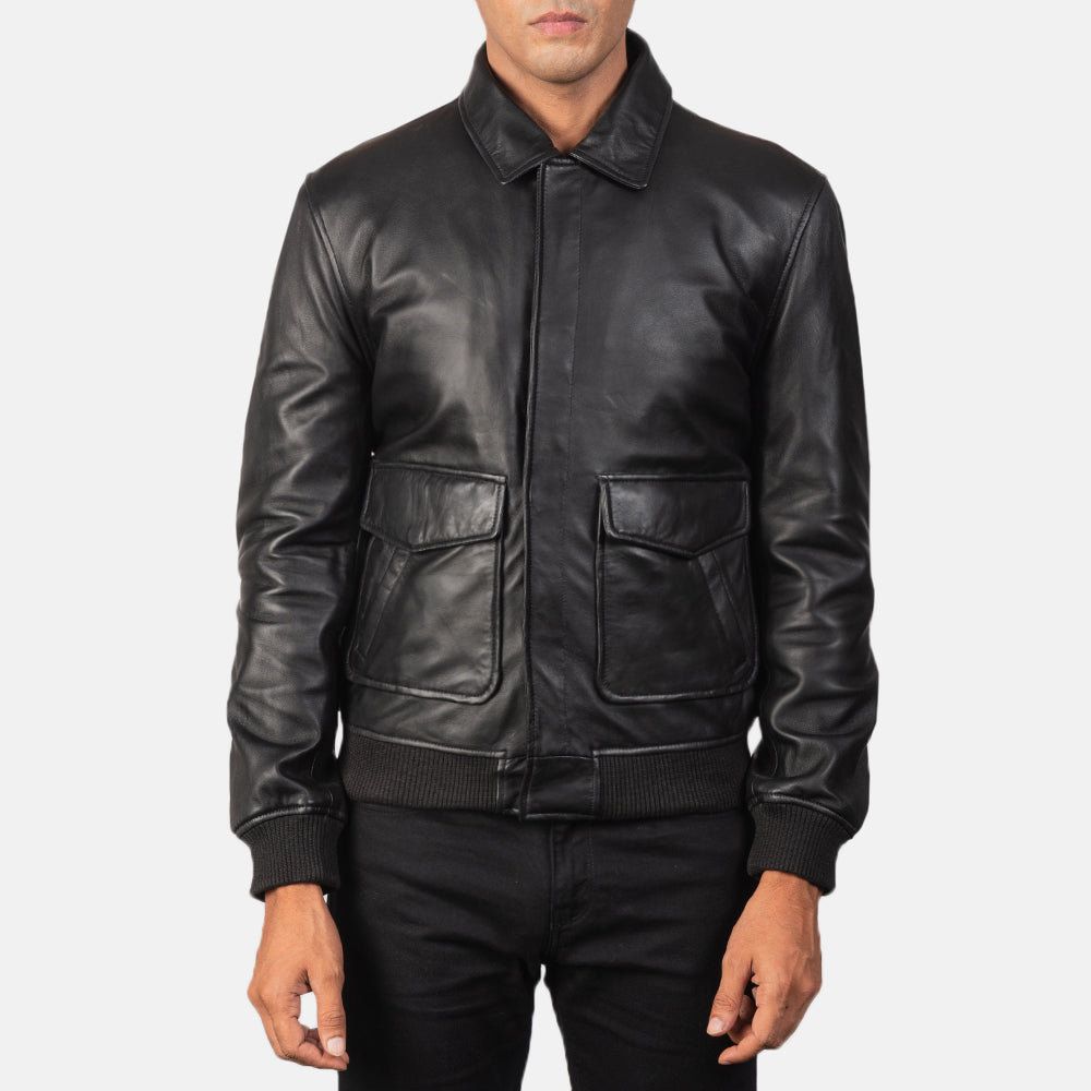 
Vue détaillée of Shirt & Zipper with Button Flap Hardware on Coffmen Brown Suede A2 Bomber Jacket