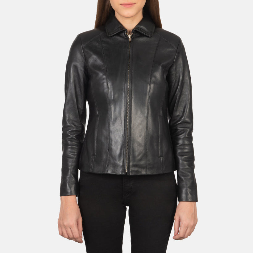 Colette Noir Veste en Cuir pour Femme