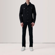 Black Full-Grain leather Jacket - Vue de dos avec coupe ajustée aux épaules &amp; ourlet soigné