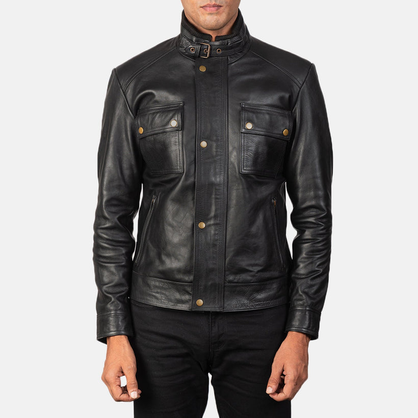 Darren Veste Motard en Cuir pour Homme