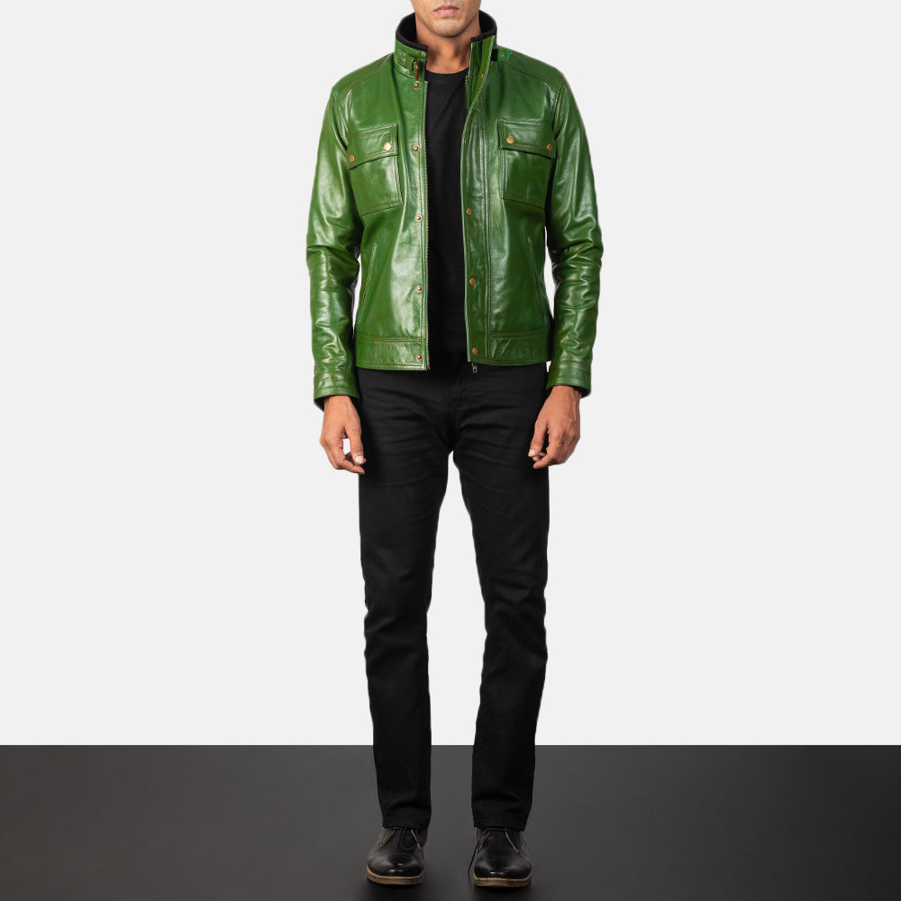 Darren Veste Motard en Cuir pour Homme – Vue produit alternative 4
