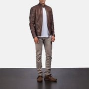 Dean Noir Veste Motard en Cuir pour Homme – Vue produit alternative 3