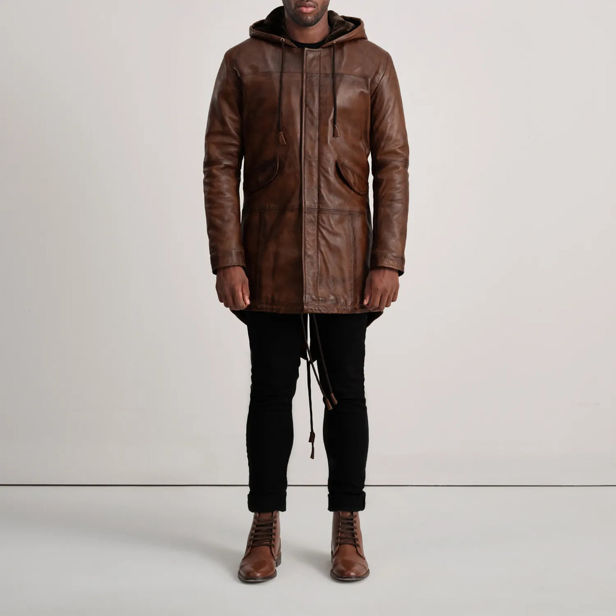 Delvin Veste en Cuir pour Homme – Vue produit alternative 3