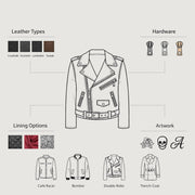 
Classic Full-Grain Leather Bomber Jacket - Vue arrière montrant la carrure ajustée et l'ourlet net
