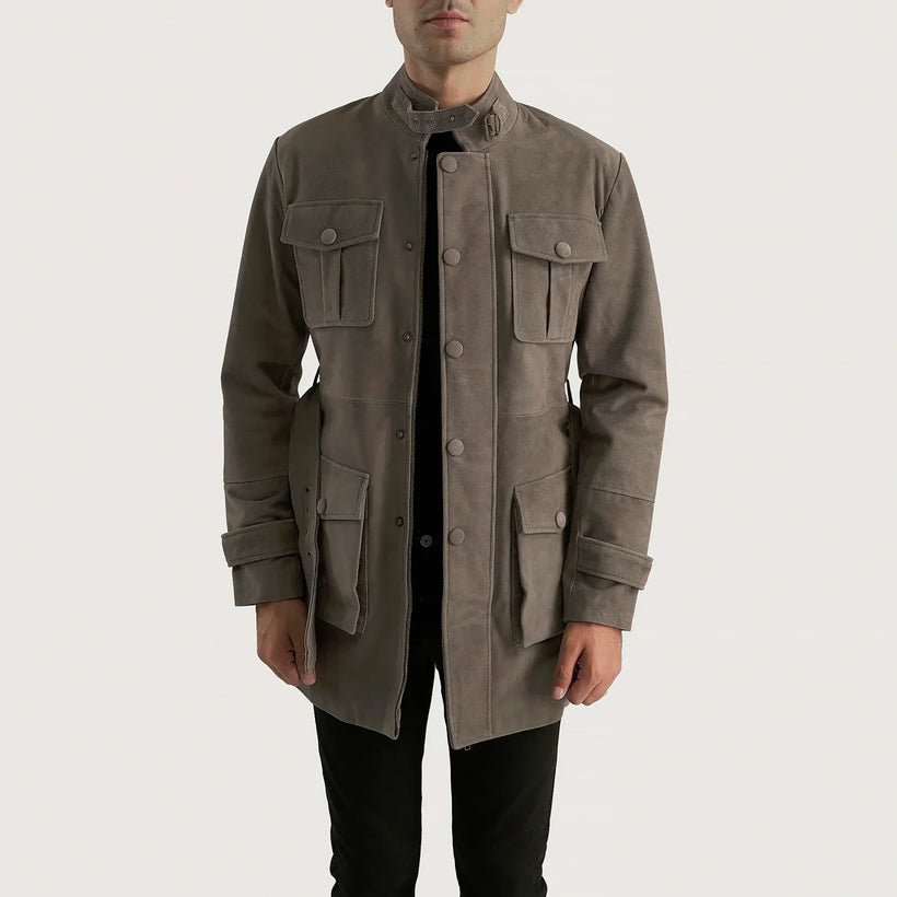 Dolf Gris Veste en Daim pour Homme