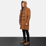 
Khaki Synthetic Wool Trench Coat - Vue arrière montrant la carrure ajustée et l'ourlet net