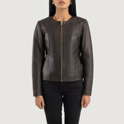 Elixir Collarless Veste en Cuir pour Femme – Vue produit alternative 4
