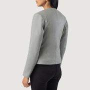 Elixir Collarless Veste en Cuir pour Femme – Vue produit alternative 3