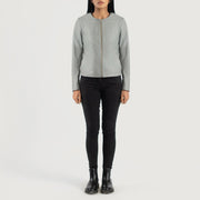 Elixir Collarless Veste en Cuir pour Femme – Vue produit alternative 4