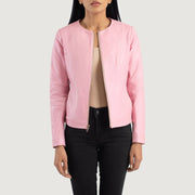 Elixir Collarless Veste en Cuir pour Femme – Vue produit alternative 1