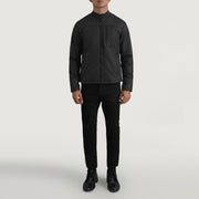 Elliot Noir Lightweight Veste en Cuir pour Homme - Vue de profil avec coupe de manche ergonomique