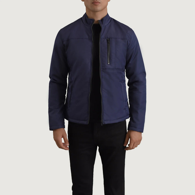 Elliot Bleu Lightweight Veste en Cuir pour Homme